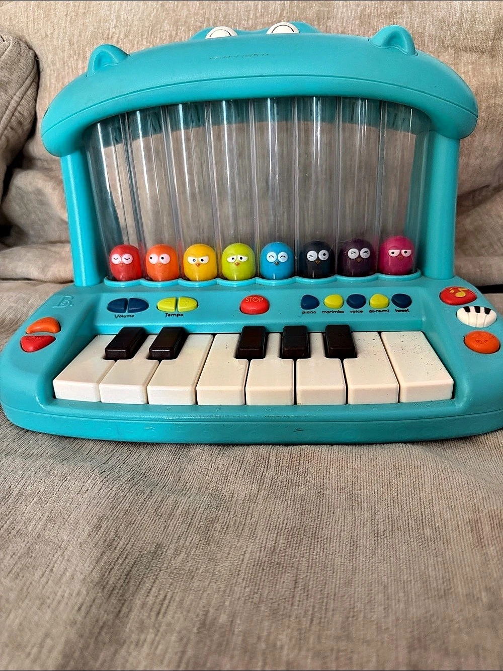 B. toys Hippo Pop Play Piano Musical Learning Toy Keyboard Blue